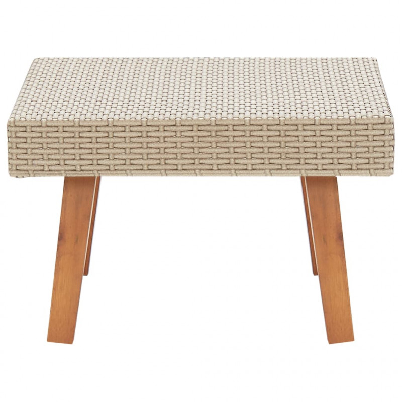 Stolik kawowy do ogrodu, rattan PE, beżowy