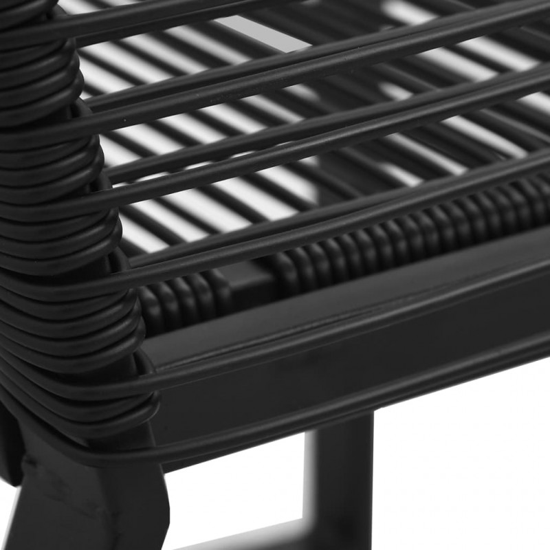 Krzesła ogrodowe, 2 szt., czarne, rattan PVC