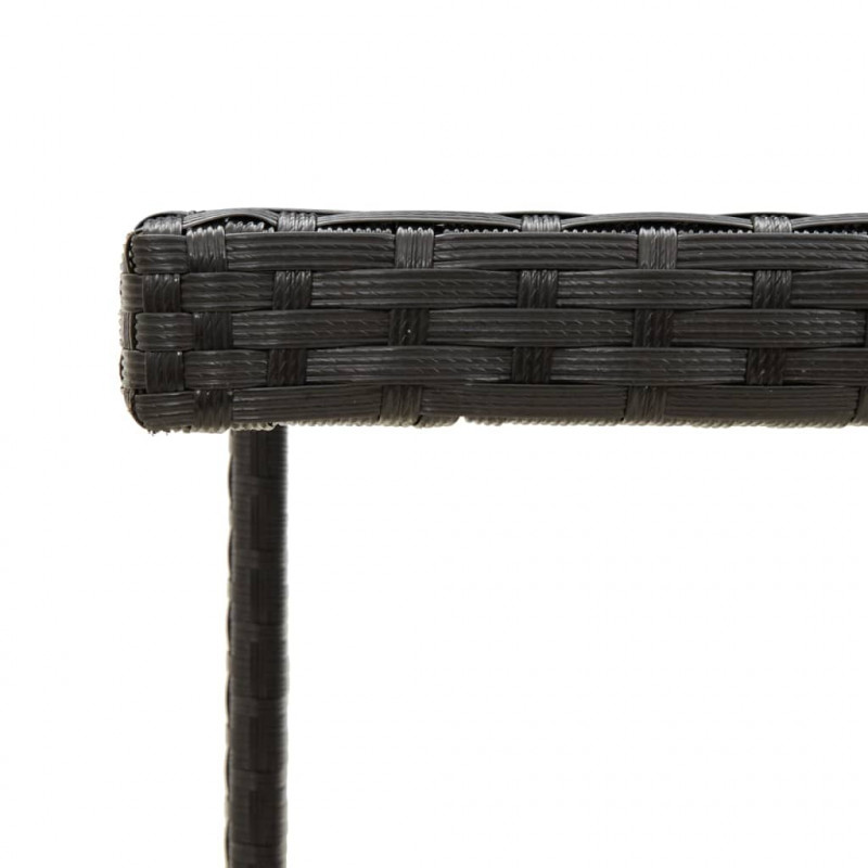Stół ogrodowy, czarny, 109x107x74 cm, polirattan i szkło