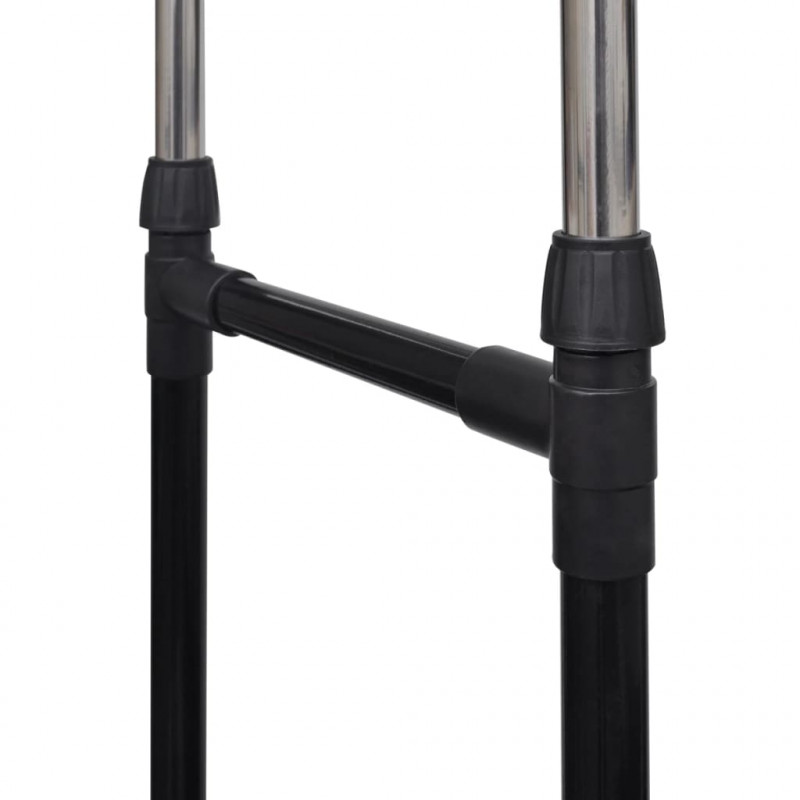 Regulowany wieszak na ubrania z 4 kółkami i 2 drążkami