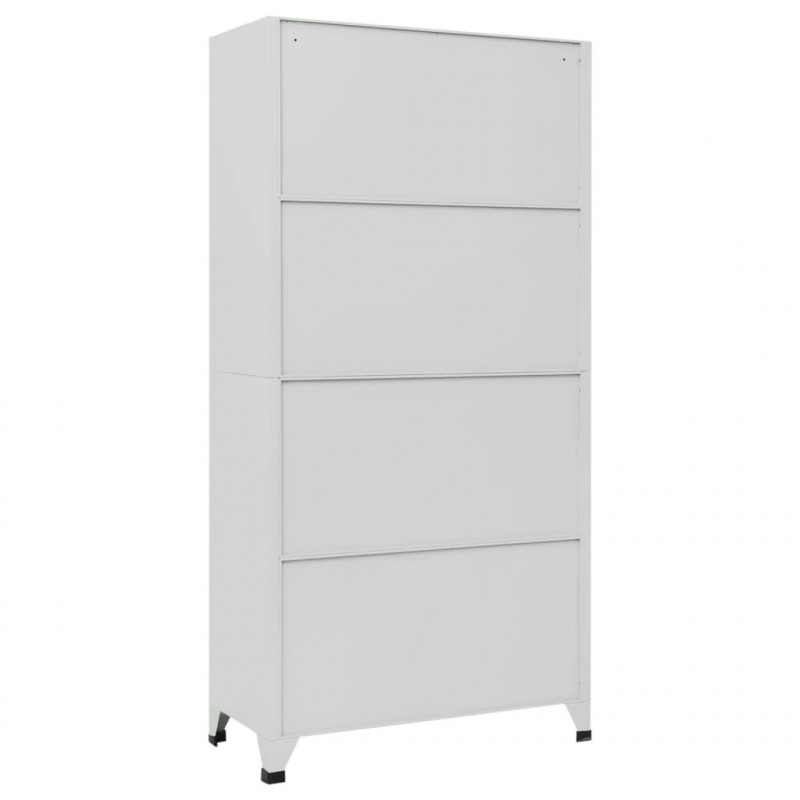 Zamykana szafka o 6 przegrodach, stalowa, 90x45x180 cm, szara
