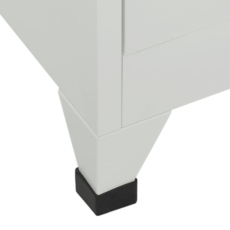 Zamykana szafka o 6 przegrodach, stalowa, 90x45x180 cm, szara