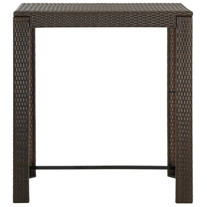 Ogrodowy stolik barowy, brązowy, 100x60,5x110,5 cm, polirattan