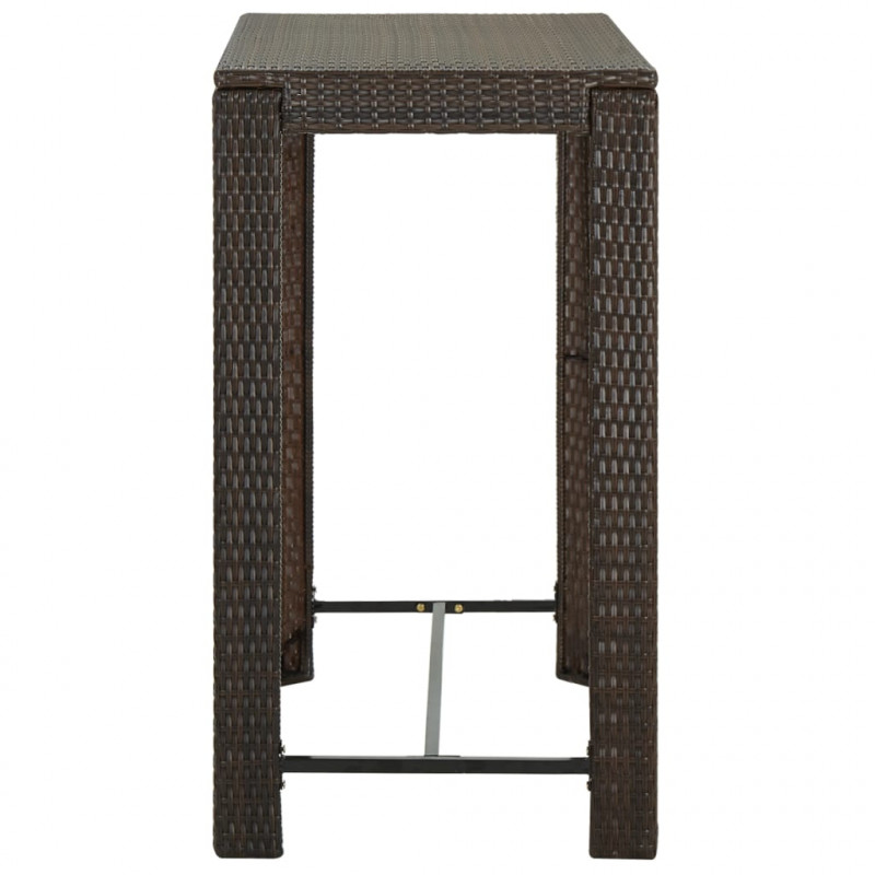 Ogrodowy stolik barowy, brązowy, 100x60,5x110,5 cm, polirattan