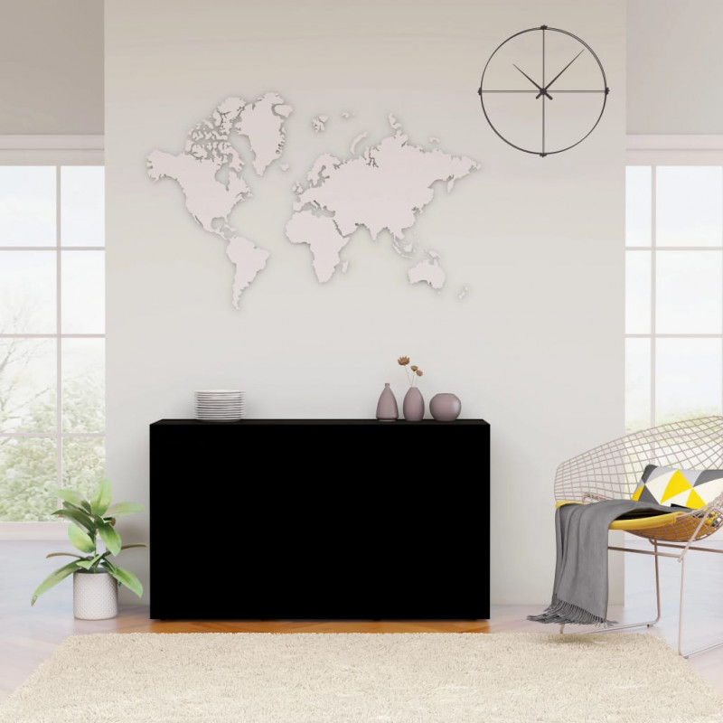 Komoda, czarna, 120x36x69 cm, materiał drewnopochodny
