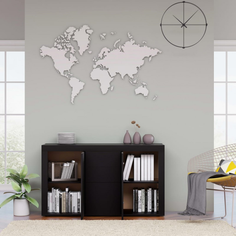 Komoda, czarna, 120x36x69 cm, materiał drewnopochodny