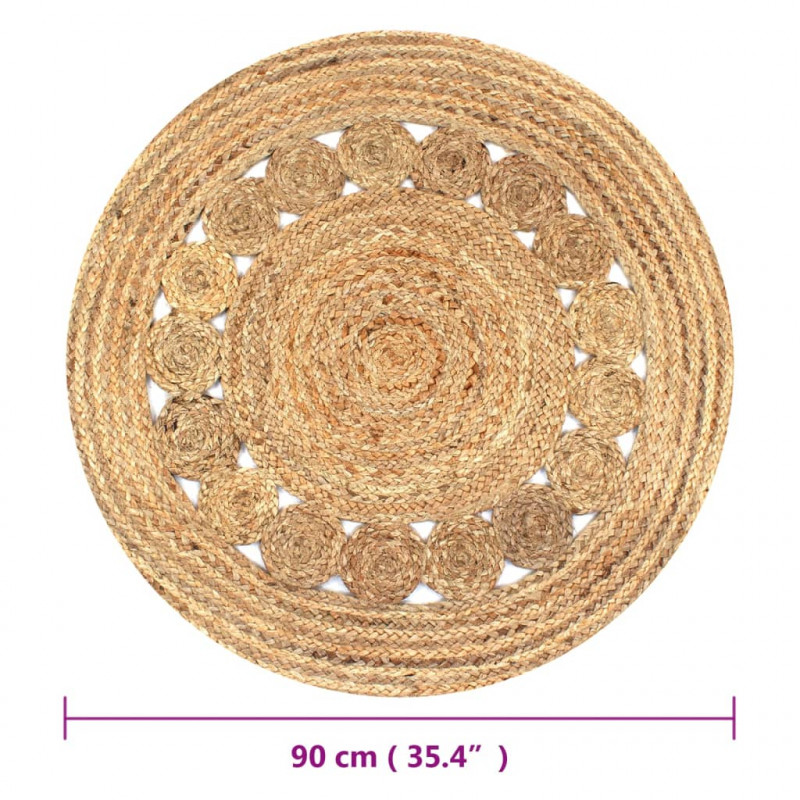 Dywan pleciony z juty, 90 cm, okrągły