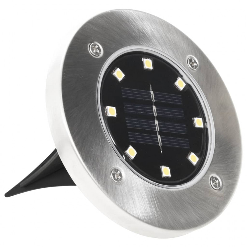 Solarne lampy gruntowe, 8 szt., białe LED
