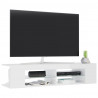 Szafka TV z lampkami LED, wysoki połysk, biała, 135x39x30 cm