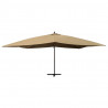 Wiszący parasol z drewnianym słupkiem, 400x300 cm, taupe