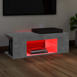 Szafka pod TV z oświetleniem LED, szarość betonu, 90x39x30 cm