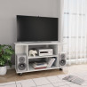 Szafka pod TV, wysoki połysk, biała, 80x40x45 cm