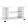 Szafka pod TV, wysoki połysk, biała, 80x40x45 cm