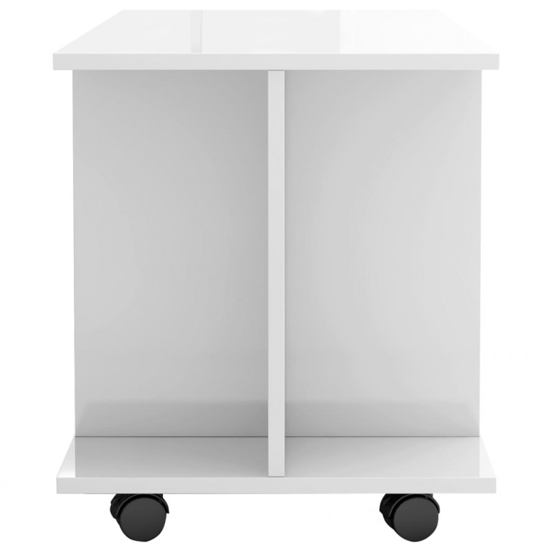 Szafka pod TV, wysoki połysk, biała, 80x40x45 cm
