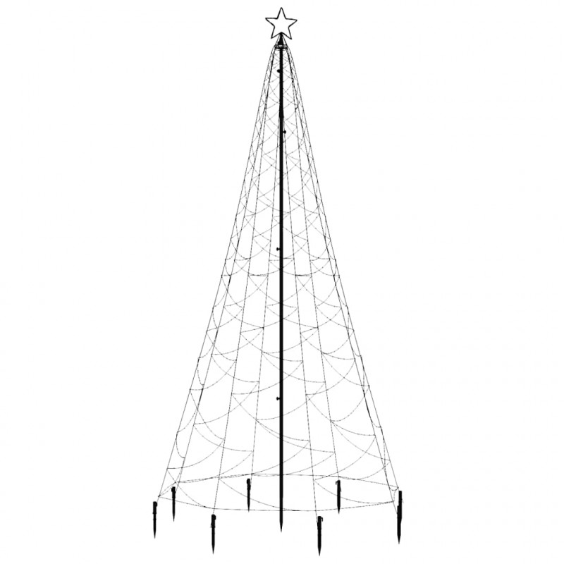 Choinka z metalowym słupkiem, 500 diod LED, kolorowa, 3 m