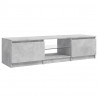 Szafka pod TV z LED, szarość betonu, 140x40x35,5 cm