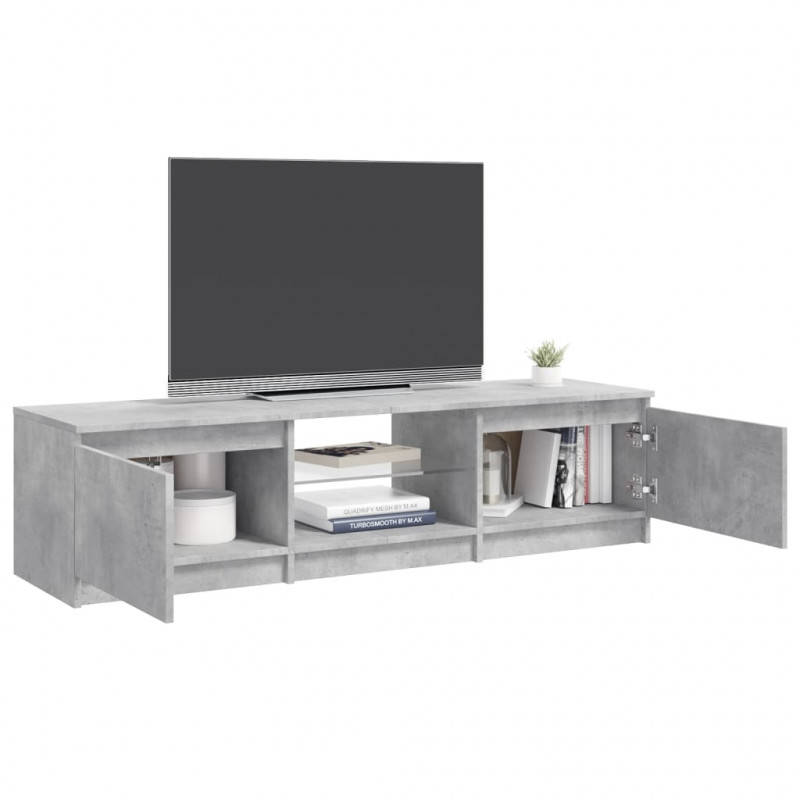 Szafka pod TV z LED, szarość betonu, 140x40x35,5 cm