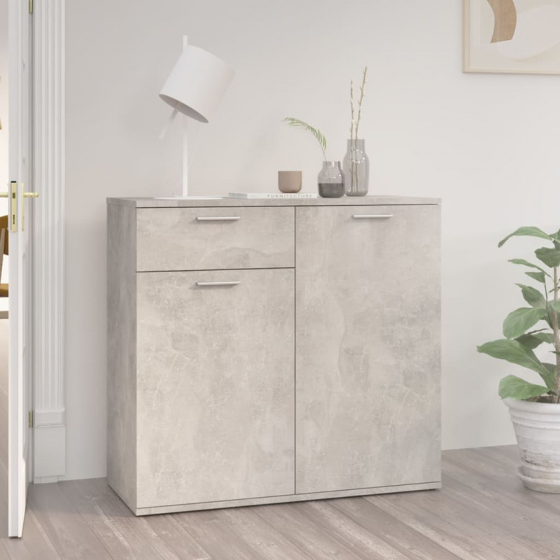 Szafka, szarość betonu, 80x36x75 cm, materiał drewnopochodny