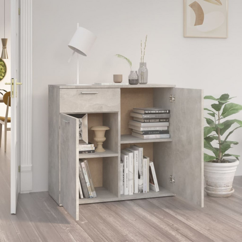 Szafka, szarość betonu, 80x36x75 cm, materiał drewnopochodny