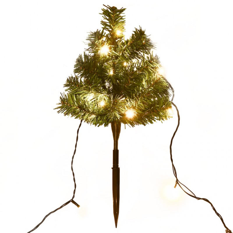 Drzewka do ozdoby ścieżki, 6 szt., ciepłe białe LED, 45 cm, PVC