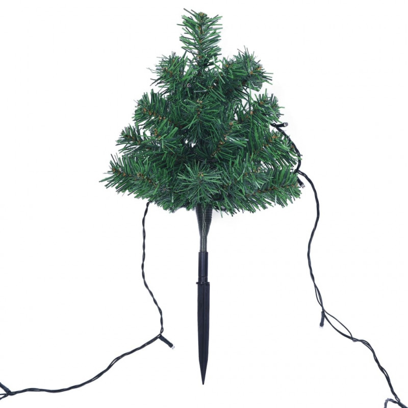 Drzewka do ozdoby ścieżki, 6 szt., ciepłe białe LED, 45 cm, PVC