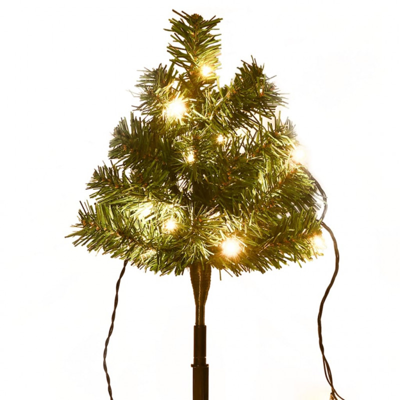 Drzewka do ozdoby ścieżki, 6 szt., ciepłe białe LED, 45 cm, PVC