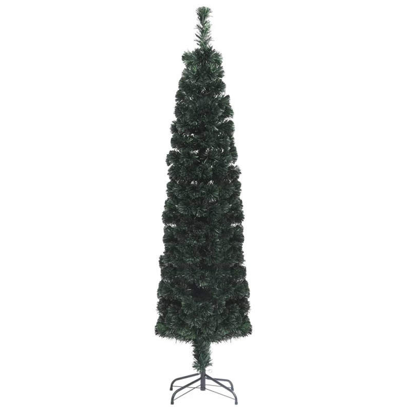 Sztuczna, wąska choinka ze stojakiem, 150 cm, włókno optyczne