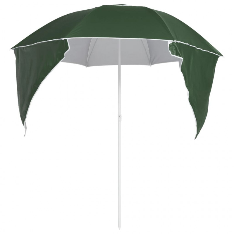 Parasol plażowy ze ściankami bocznymi, zielony, 215 cm