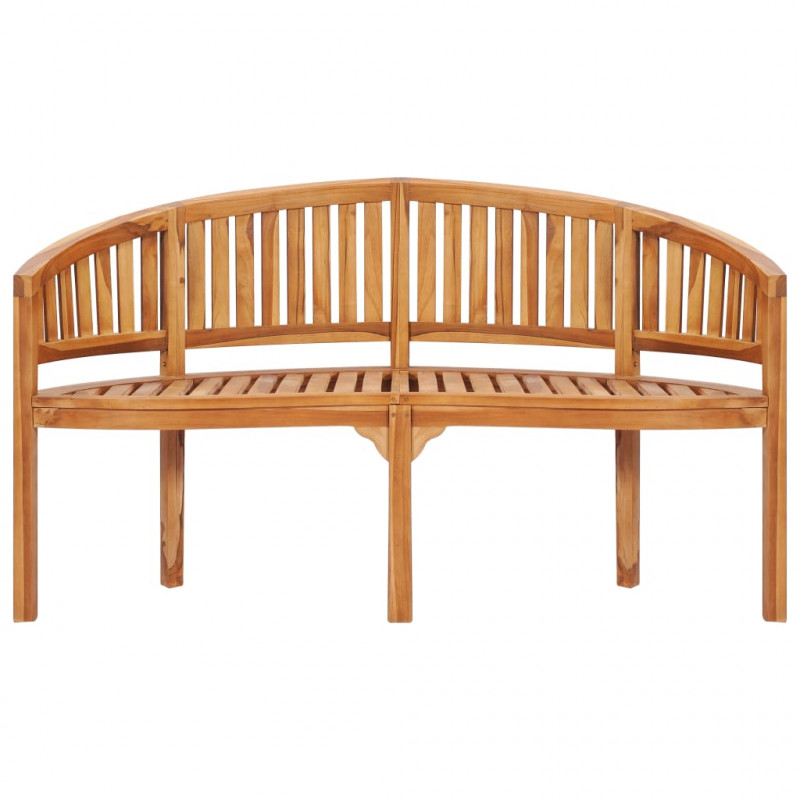 Ławka w kształcie banana, 151 cm, lite drewno tekowe