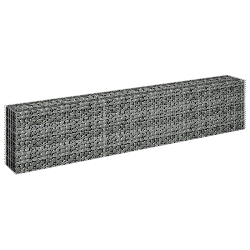 Podwyższona donica gabionowa, galwanizowana stal, 270x30x60 cm