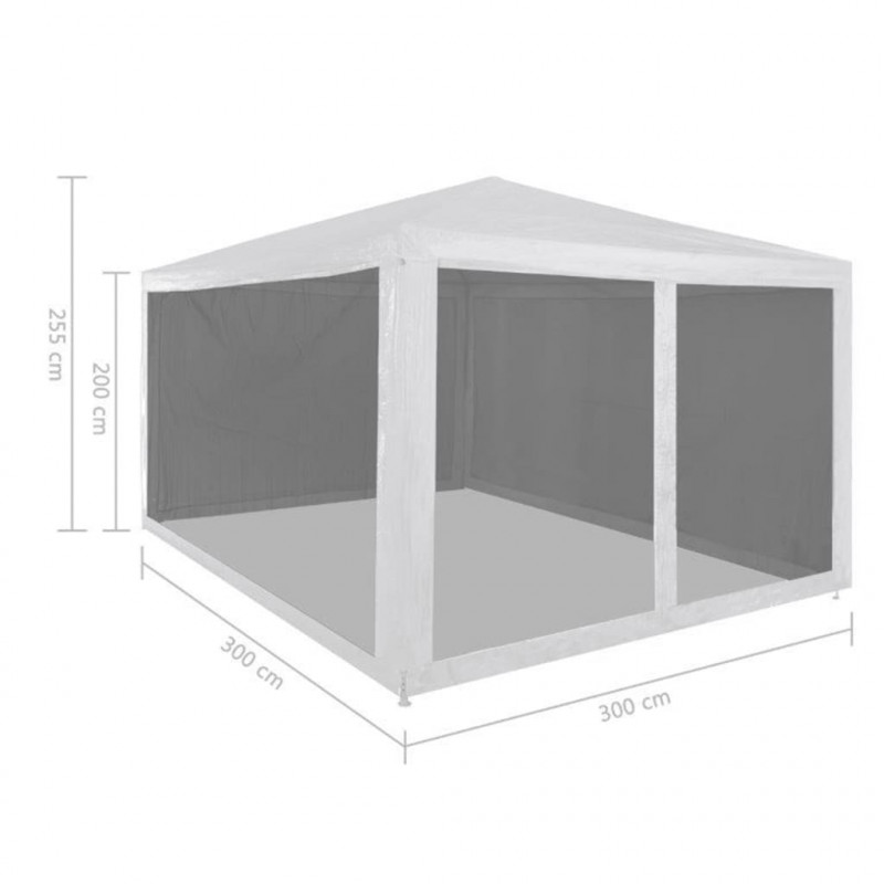 Namiot imprezowy z 4 siatkowymi ściankami, 3 x 3 m