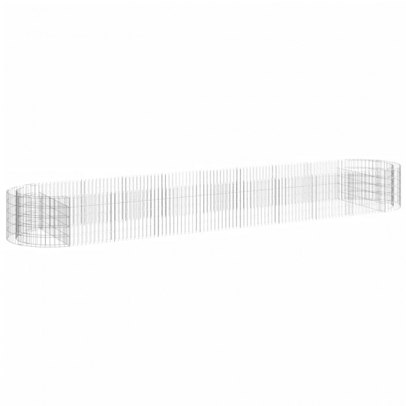 Podwyższona donica gabionowa galwanizowane żelazo 500x100x50 cm