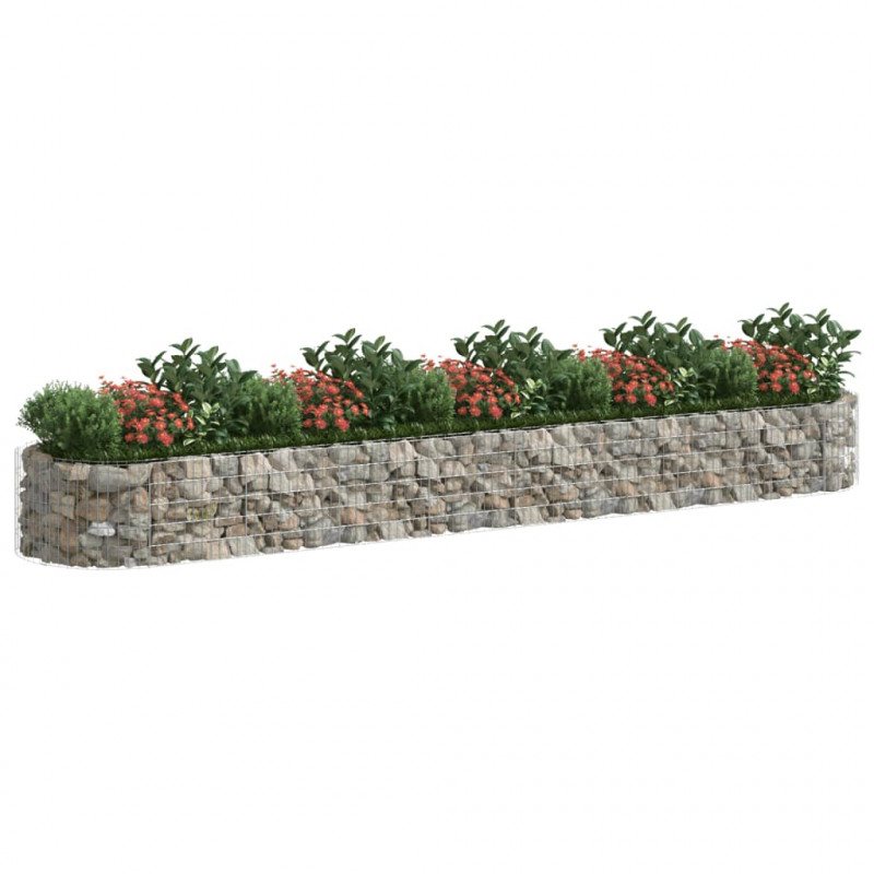 Podwyższona donica gabionowa galwanizowane żelazo 500x100x50 cm