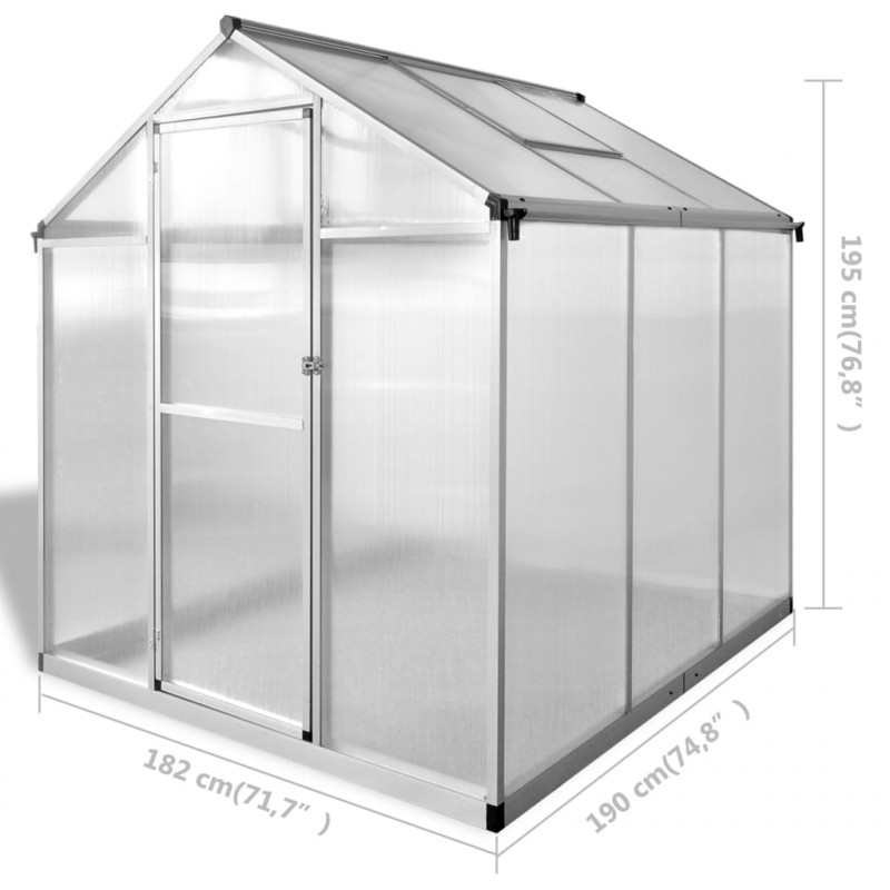 Szklarnia, wzmocnione aluminium, 3,46 m²
