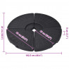 Podstawa pod parasol w formie wachlarza, 4 elementy, czarna