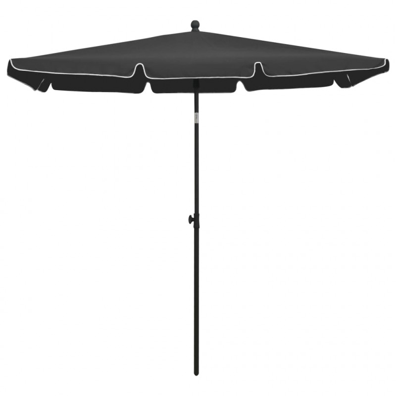 Parasol ogrodowy na słupku, 210x140 cm, antracytowy
