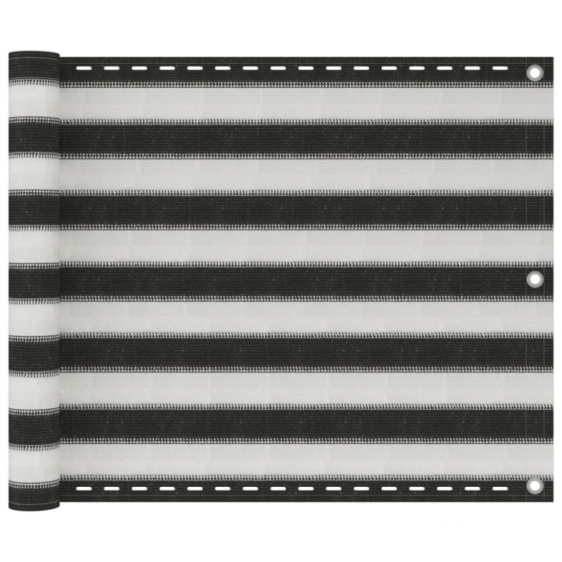 Parawan balkonowy z HDPE, 75x300 cm, antracytowo-biały