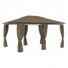 Namiot ogrodowy z zasłonami, 4 x 3 m, taupe, 180 g/m²