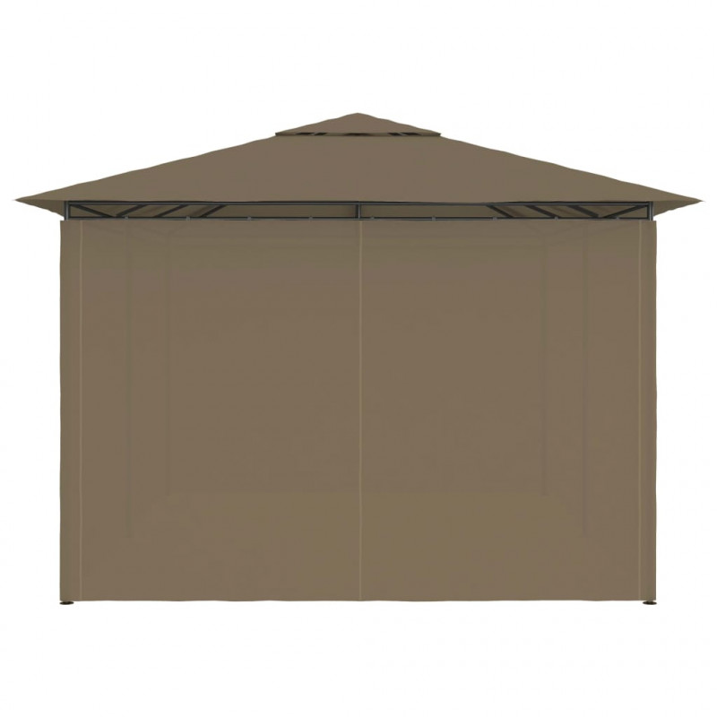 Namiot ogrodowy z zasłonami, 4 x 3 m, taupe, 180 g/m²