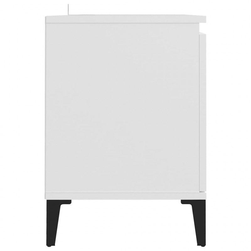 Szafka TV, metalowe nóżki, biała, 103,5x35x50 cm