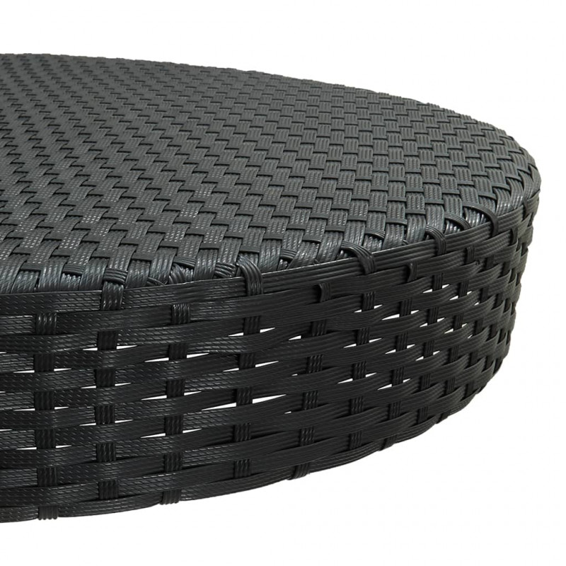 Stolik ogrodowy, czarny, 75,5 x 106 cm, polirattan