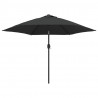 Parasol ogrodowy z LED i stalowym słupkiem, 300 cm, antracytowy