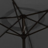 Parasol ogrodowy z LED i stalowym słupkiem, 300 cm, antracytowy