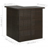 Narożny stolik barowy, brązowy, 100x50x105 cm, rattan PE