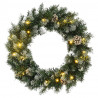 Wieniec świąteczny z lampkami LED, zielony, 60 cm, PVC
