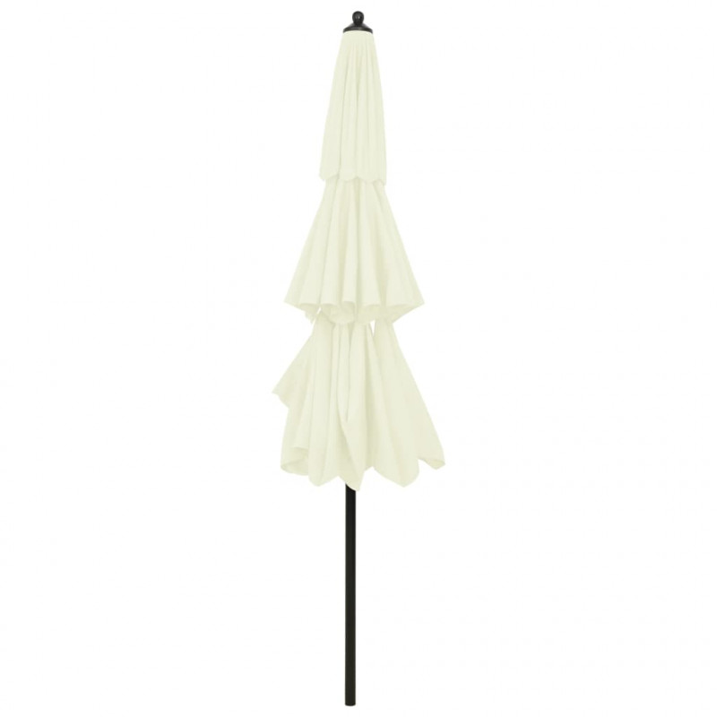 3-poziomowy parasol na aluminiowym słupku, piaskowy, 3 m