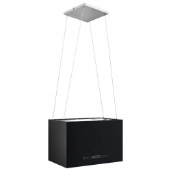Wiszący okap nad wyspę, dotykowy LCD, 55 cm, stalowy