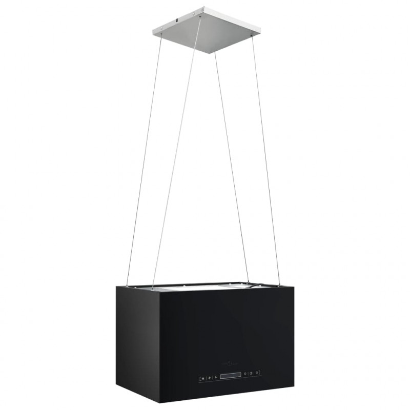 Wiszący okap nad wyspę, dotykowy LCD, 55 cm, stalowy