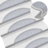 Nakładki na schody, 15 szt., 56 x 17 x 3 cm, jasnoszare