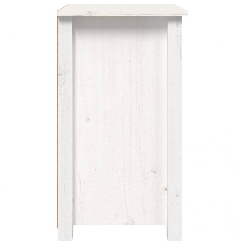 Szafka nocna, biały, 40x35x61,5 cm, lite drewno sosnowe